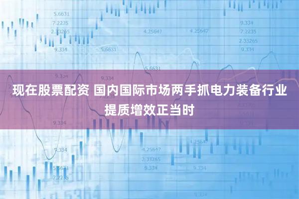 现在股票配资 国内国际市场两手抓电力装备行业提质增效正当时